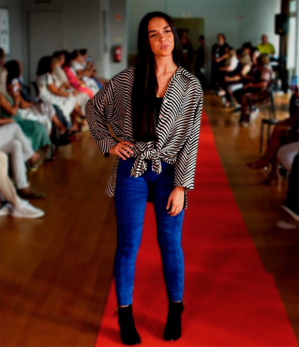 Camisa Oversized com Padrão Chevron