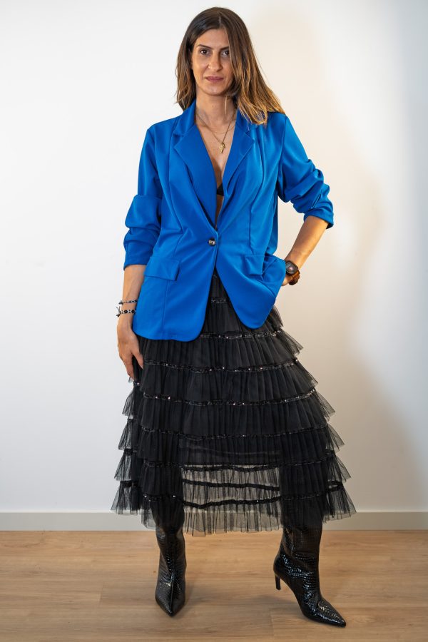 Blazer Azul-Elétrico