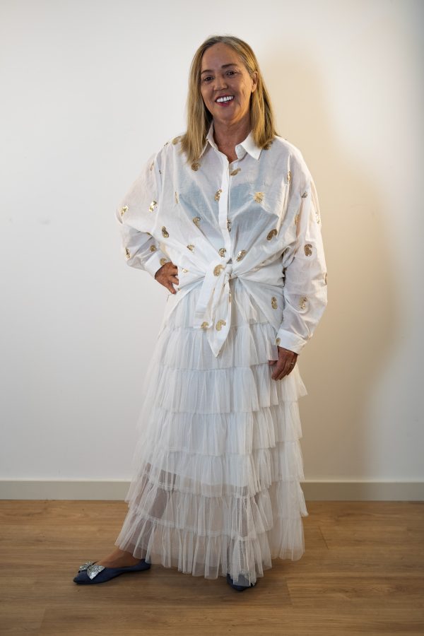 Camisa com Brilho Dourado