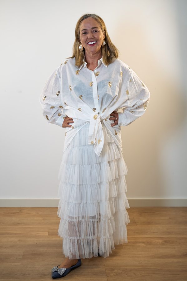 Camisa com Brilho Dourado